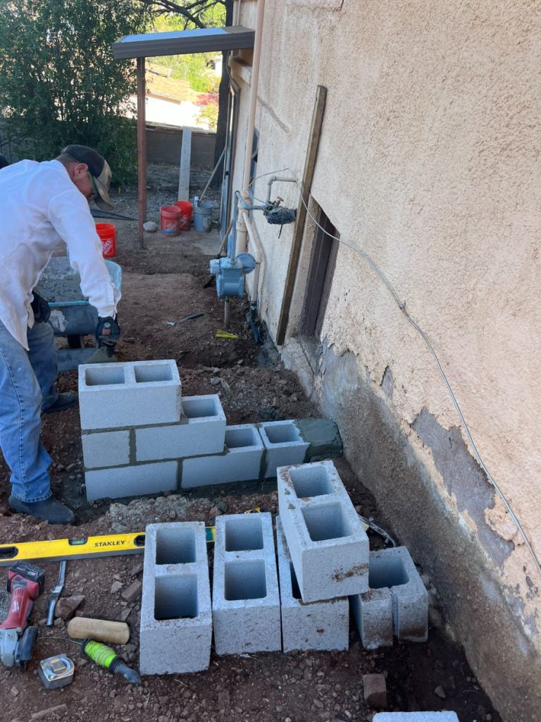 Cinderblock Small Retaining Wall